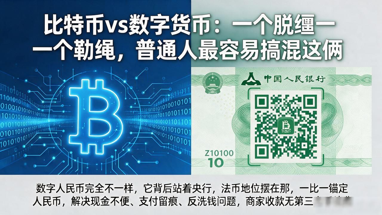 比特币与数字人民币的本质区别_去中心化货币vs央行数字货币_比特币vs数字货币